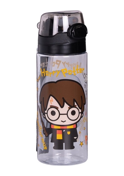Wiggle 500ml Harry Potter Pipetli Askılı Kilitlenebilir Su Matarası Siyah2
