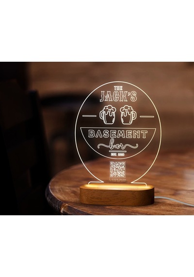 Bk Gift Restoran & Cafe & Barlara Özel Led Lamba Qr Kod Menü, Işıklı Qr Menü, Qr Kodlu Masa Dekoru, Işıklı Pleksi Biblo-25