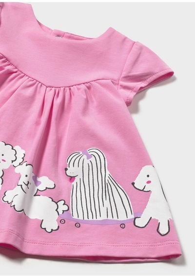 Kız Bebek Baskılı Elbise 1817 Pembe