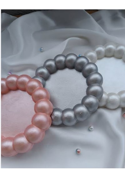 Sedefli Bubble Dekoratif Tabak Seti Takı Tabağı Pembe/gri/beyaz