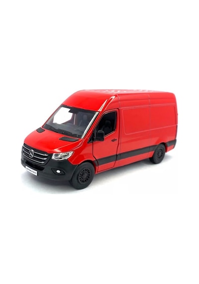 Kinsmart Mercedes-benz Sprinter 1:48 Ölçek Metal Çek Bırak Oyuncak Minibüs - Kırmızı Model Araba