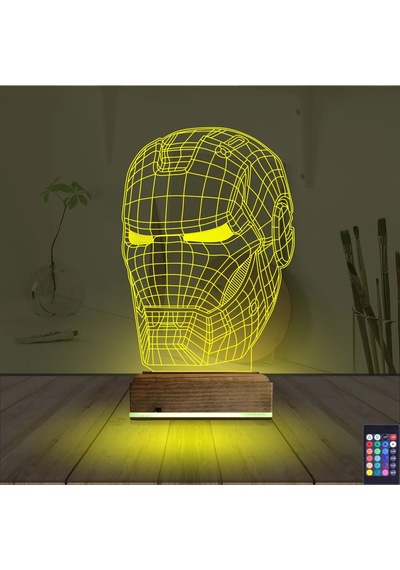 Luvivia Ironman Robot 3d Lamba - Masa Gece Lambası Şeffaf