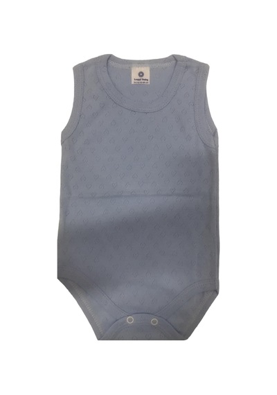 Luggi Baby Atlet Body Jakarlı Mavi Kalp-10973 Mavi