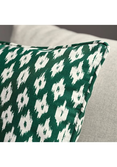 Ikea Skånefıbbla Yeşil-beyaz 50x50 Cm Kırlent Kılıfı Yeşil-Beyaz