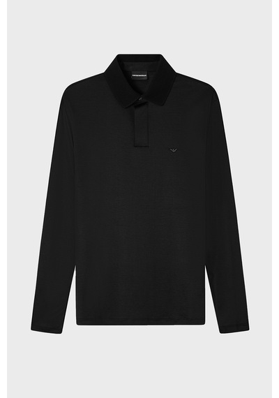 Emporio Armani Logolu Regular Fit Düğmeli Polo Erkek Polo Em004590 Af10017 Uc001 Siyah