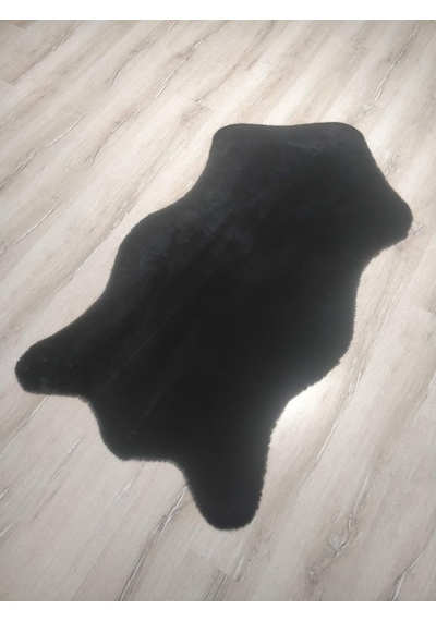Mucize Tavşan Süet Taban Gtsiyah Post Halı 80 x 150 Cm