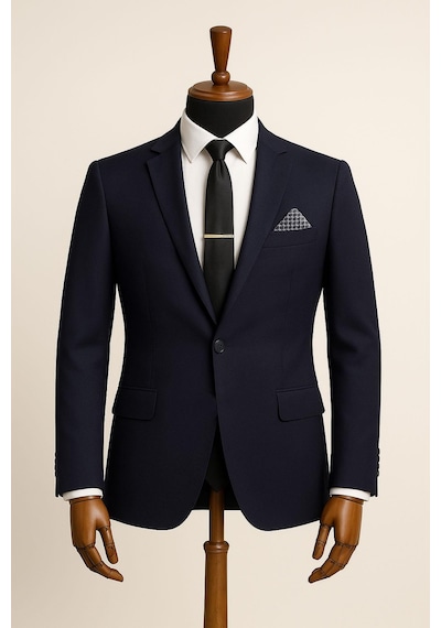 Erkek İtalyan Kesim Tek Düğmeli Blazer Ceket Klasik Ve Modern Şıklık Lacivert