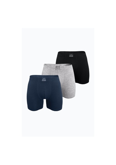 Malabadi Erkek 3 Lü Siyah Gri Füme Premium Collection Modal Uzun Boxer 3m250 Siyah-gri-füme
