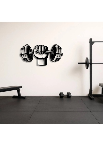 Power Lifting Halterci Metal Duvar Tablosu Siyah