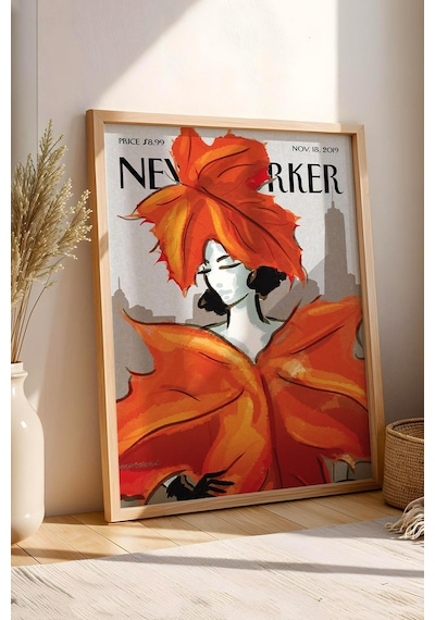 The New Yorker Çerçeveli Tablo November 18 2019 - Şehirde Sonbahar Tablosu
