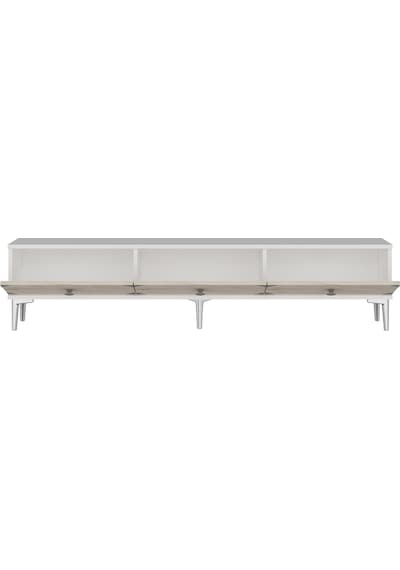 Tsa1897bts Alfa Tv Sehpası Beyaz-traverten-silver 180cm