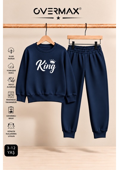 Overmax King Baskılı Çocuk Eşofman Takımı Kapüşonsuz Sweatshirt & Eşofman Altı Lacivert Üst-lacivert Alt - 921711866 Lacivert Üst-lacivert Alt Overmax King Baskılı Çocuk Eşofman Takımı Kapüşonsuz Sweatshirt & Eşofman Altı Lacivert Üst-lacivert Alt - 921711866 Lacivert Üst-lacivert Alt
