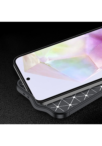 Samsung Galaxy S25 FE Uyumlu Silikon Kılıf Karbon Desenli Darbe Emici Autofocus Koruma Kapak