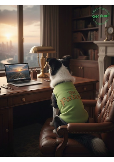 Yeşil The Patron Yazılı Kedi Ve Köpek Kıyafeti Tişörtü Elbisesi Medium/m/beden 2