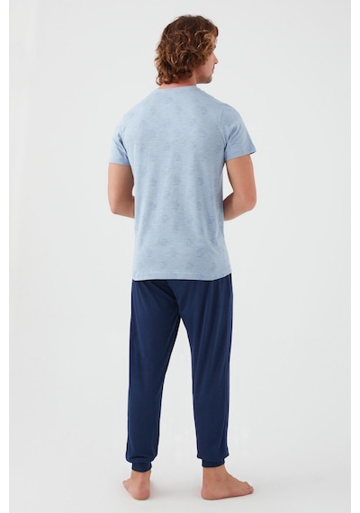 Arnetta 2504 Palm Tree Erkek Kısa Kol Pijama Takım 001