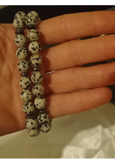 Doğal Taş Bileklik Dalmaçyalı Jasper