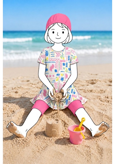 Zuzunga Tropic Fun Kız Çocuk Mayo Takımı Bej