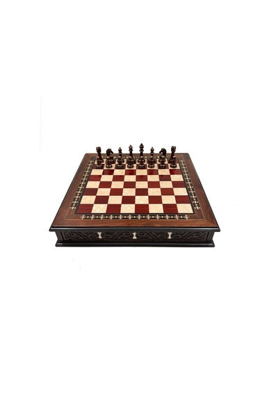 Özel - 4 - Tasarım El İşi Yuvarlak Satranç Tahtası Ve Metal Satranç Taşları Mcyv36 - - Edntrend - Bakır-gümüş, Kırmızı