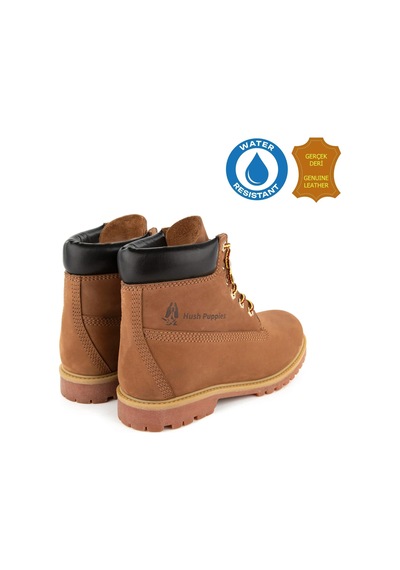 Hush Puppies Empresa 725039 Gerçek Deri, Anatomik, Waterresist Kadın Bot Tarçın