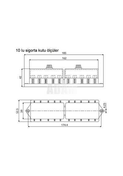 Standart Bıçak Sigorta Kutusu Sigortalık Yuva Aksa 10