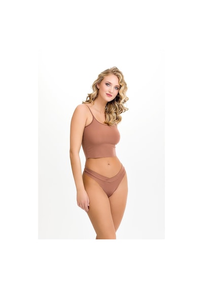 Sensu Kadın Brazillian Çapraz Bel Lazer Kesim 5 Li Slip Kts4040 Kahve