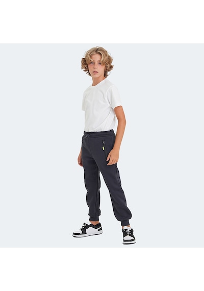 Slazenger LAMIS Çocuk Fermuar Cepli Koyu Gri Eşofman Altı