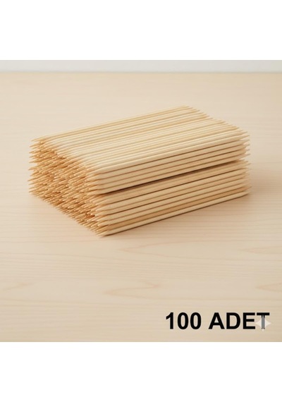 100 Adet Ahşap Şiş 30 Cm İnce Bambu Çöp Şiş Mangal, Izgara Ve Sunum Şişi