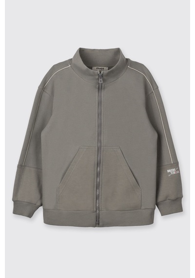 Panço Erkek Çocuk Fermuarlı Antrasit Sweatshirt Gri