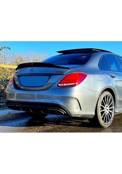 Mercedes C W205 Psm Bagaj Üstü İthal Spoiler Parlak Siyah Plastik Spoyler 2014-2019