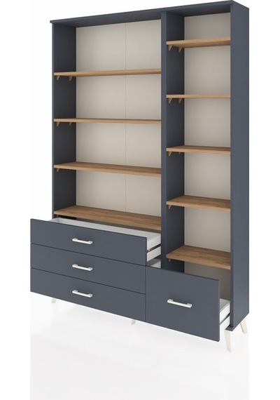 Arges Dolap 9 Raflı 4 Çekmeceli 132x30x195 Antrasit-çam/antrasit Atlas Çam/antrasıt Arges Dolap 9 Raflı 4 Çekmeceli 132x30x195 Antrasit-çam/antrasit Atlas Çam/antrasıt