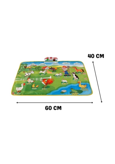 Dokunmatik Sesli Işıklı Çiftlik Halısı Bebek Aktivite Halısı Pilli, 40x60 Cm