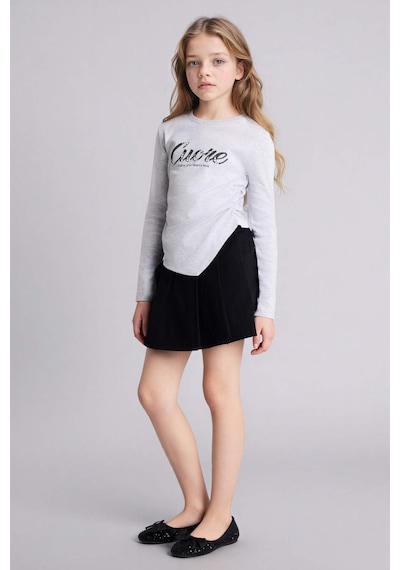Defacto Gabardin Etek Kız Çocuk E2648a826spbk27 Siyah-bk27