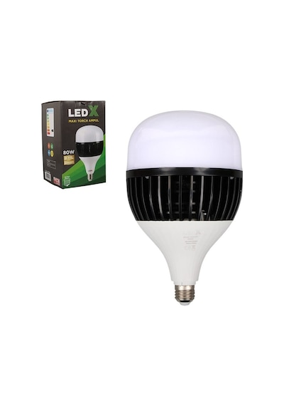 Ledx Al-th80 Akım Korumalı 80 Watt 7200 Lümen E27 Beyaz Maxi Kristal Torch Led Ampul