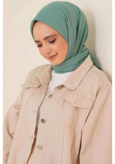 Melodi Scarf Kadın Tesettür Mio Caz Eşarp Hijab Mint Yeşili Mint Yeşili
