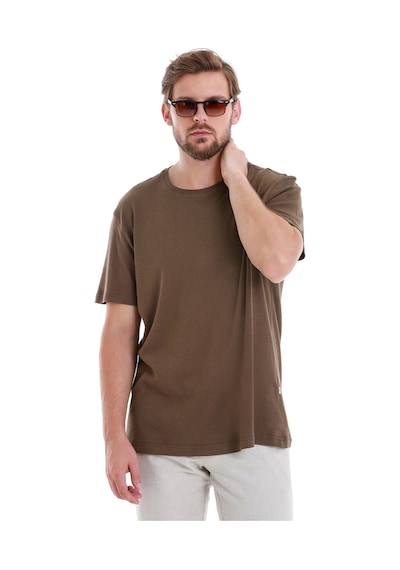 Hatemoğlu Kahverengi Regular Fit Düz Bisiklet Yaka Keten Tişört 35102024c012 008 Kahverengi Hatemoğlu Kahverengi Regular Fit Düz Bisiklet Yaka Keten Tişört 35102024c012 008 Kahverengi