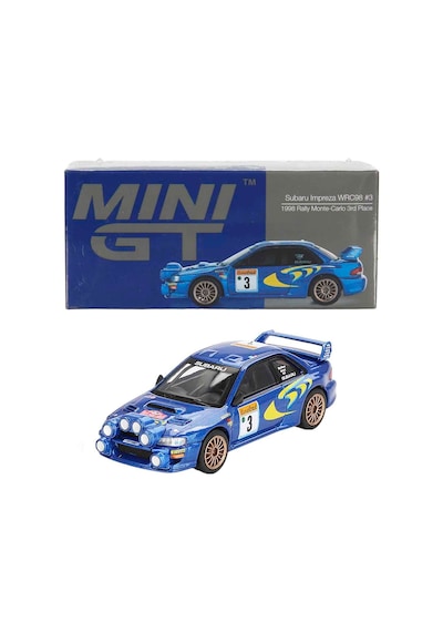 Mini Gt 1:64 Subaru Impreza Wrc98 1998 Rally Monte-carlo 3rd Place Mavi