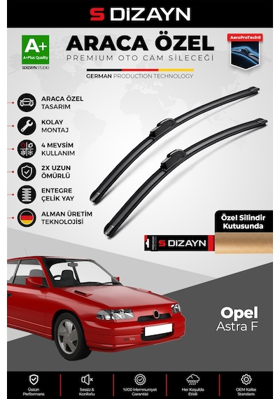 S-dizayn Opel Astra F Ön Cam Silecek Seti 1992-1998 Premium Araca Özel 45-45 Cm A+ Kalite