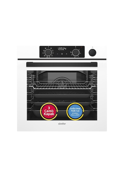 Simfer  8245 - 3751 - 8704 0+10 Fonksiyon Steam Master Beyaz 3'lü Ankastre Set