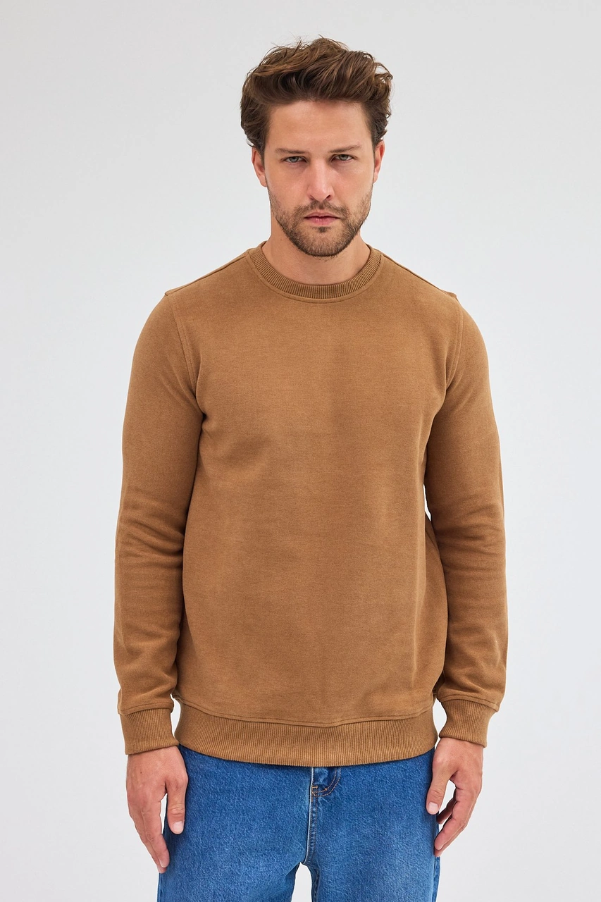 İmza Açık Kahverengi Uzun Kol Bisiklet Yaka Düz Pamuklu Comfort Fit Sweatshirt 1013255150 - Açık Kahverengi İmza Açık Kahverengi Uzun Kol Bisiklet Yaka Düz Pamuklu Comfort Fit Sweatshirt 1013255150 - Açık Kahverengi