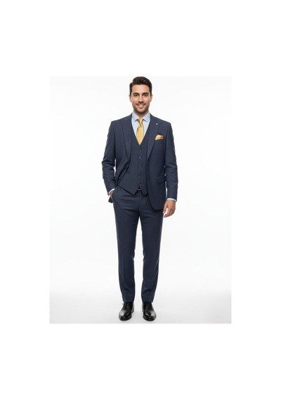 Presto Erkek Slimfit 6 Drop Yelekli Takım Elbise Lacivert 794-200 Lacivert