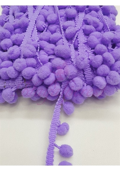 FdayAksesuar Lila Ponpon Şerit 5 Metre En 1,5 Cm FRDY15681