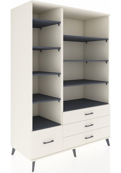 Kronos Dolap 9 Raflı 4 Çekmeceli 132x59x195 Aytaşı-antrasit/... Aytaşı