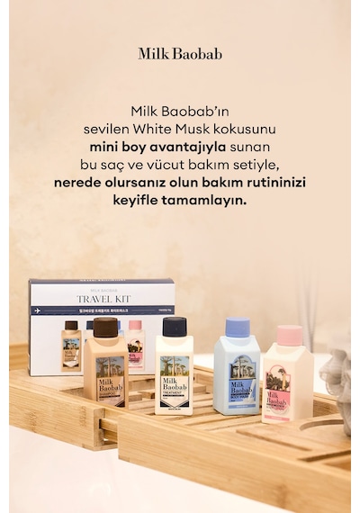 Yoğun Nem Sunan Saç Ve Vücut Seyahat Seti Mılk Baobab Original Travel Kit White Musk Tüm Saç Tipleri