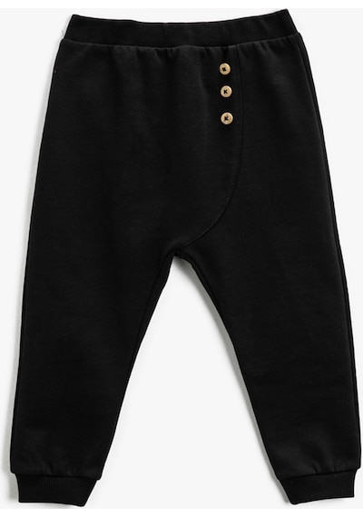 Koton Jogger Eşofman Altı Düğme Detaylı Beli Lastikli Siyah 3smb40007tk 3SMB40007TK999 Siyah