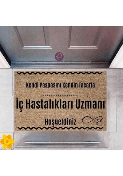 Kapı Önü Paspası Dekoratif Dijital Baskı İç Hastalıkları Uzmanı P-2519 Renkli