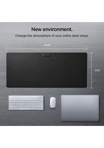 Regnum Büyük Boy 90x40cm Mouse Pad Vegan Deri + Kablo Düzenleyici Ld302m Black - App05267