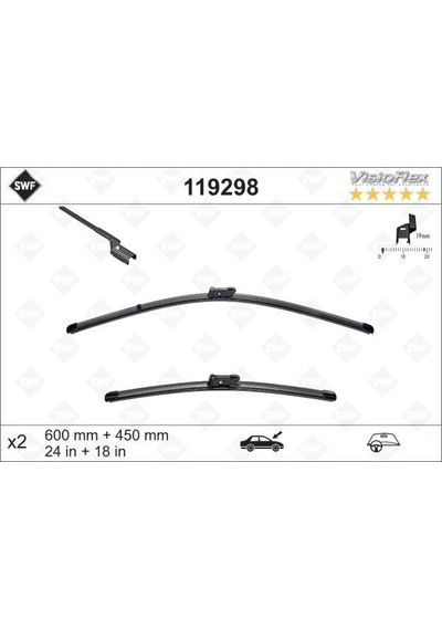 Ön - 878 - Silecek Süpürge Takımı Peugeot P308 13-21 Hyundaı İ30 07-11 Skoda Super B 08-15 Vw Touran - Smglobal - 03-10 C