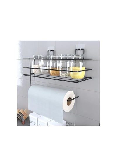 Orret Home Yapışkanlı Metal Raf Kağıt Havlu Askılı Duvar Tipi Baharatlık Ve Şampuanlık, Banyo Ve Mutfak İ Diğer