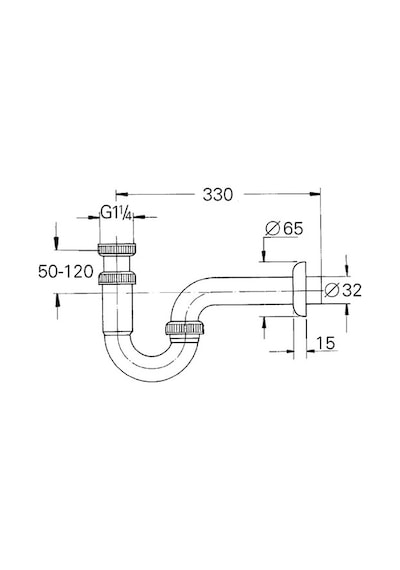 Grohe Lavabo Sifon Altı Esi 330 Mm - 28961000 Krom