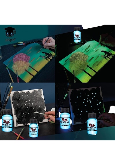 Natural Turkuaz Karanlıkta Parlayan Hayalet Boya Glow İn The Dark Akrilik Boya Rich 0000 Naturel